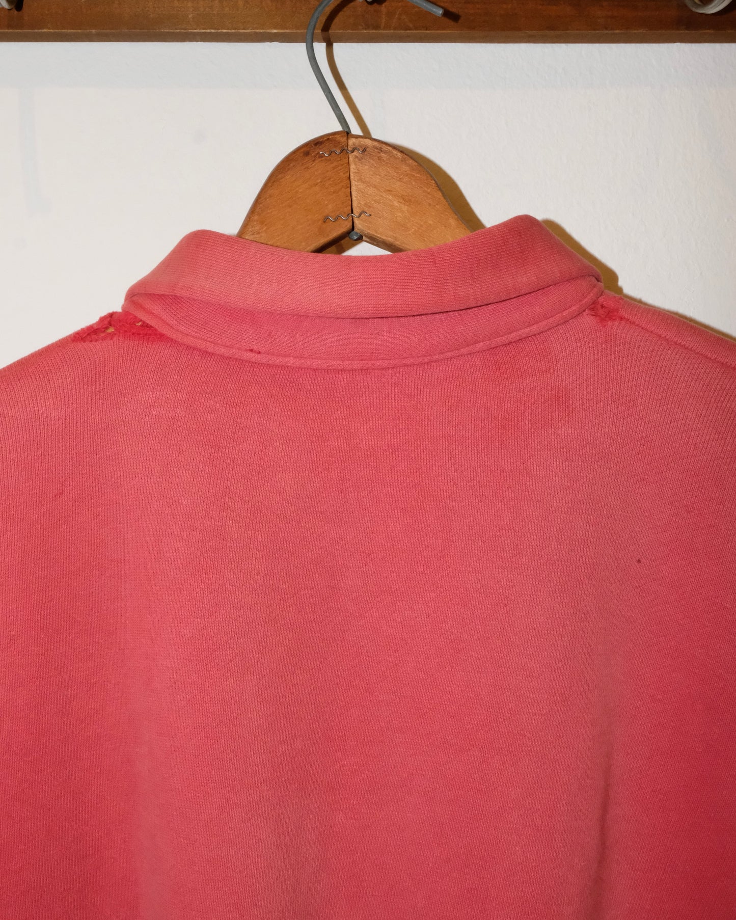 60s SWEATSHIRT HALF-ZIP FADED CHERRY RED