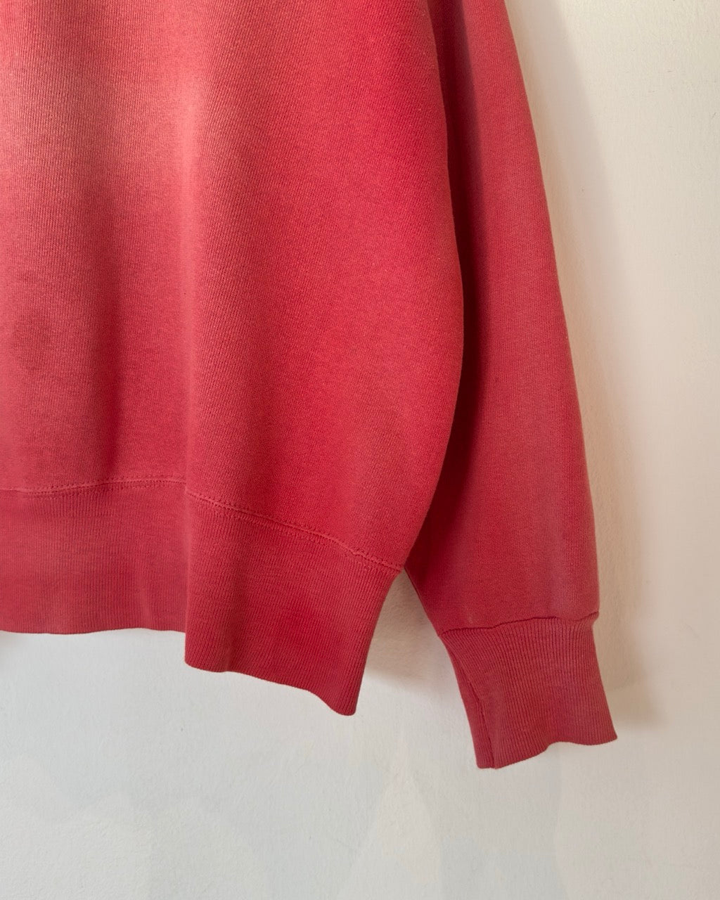 60s SWEATSHIRT HALF-ZIP FADED CHERRY RED