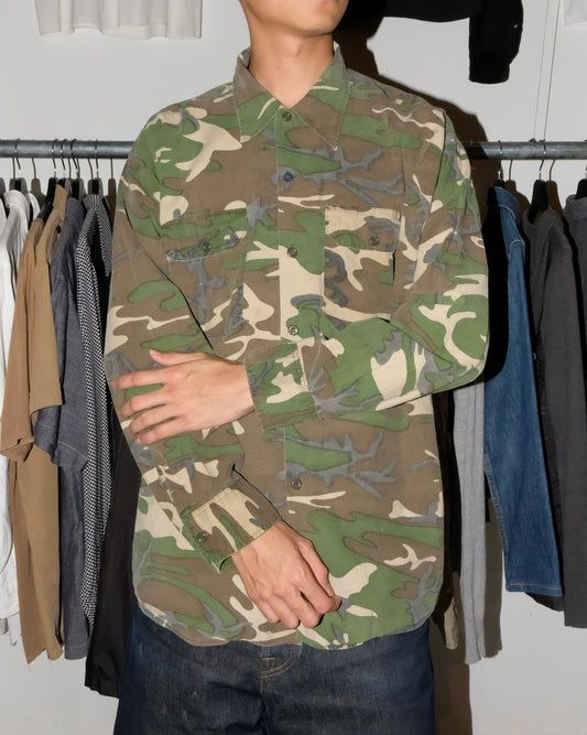 WOODLAND CAMO BUTTON UP SHIRT