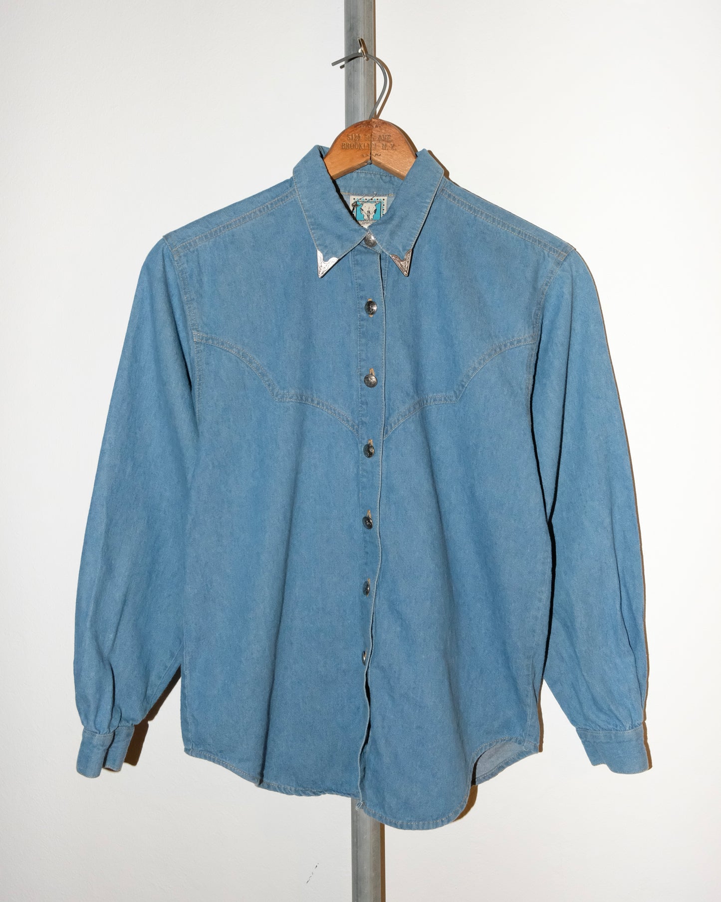 80s WESTERN SHIRT DENIM STEEL BUTTON