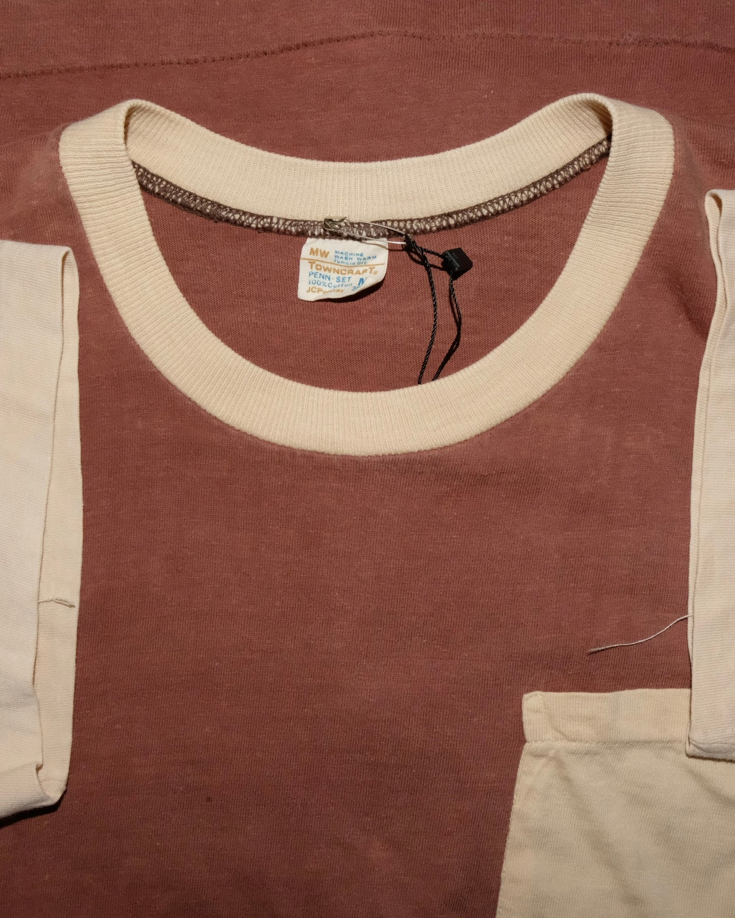 70s TOWNCRAFT TWO TONE POCKET TEE