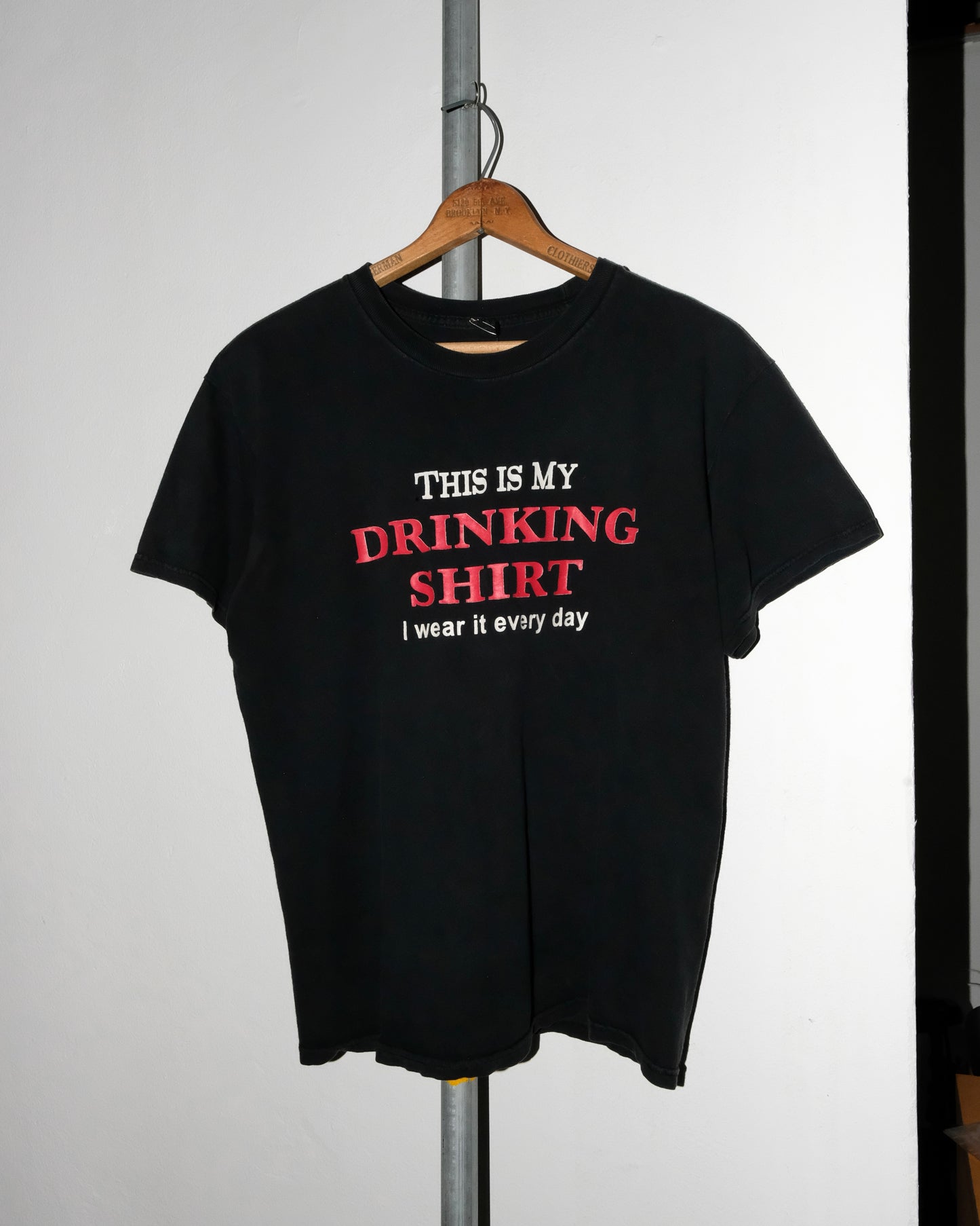 90s "DRINKING SHIRT" FONT TEE