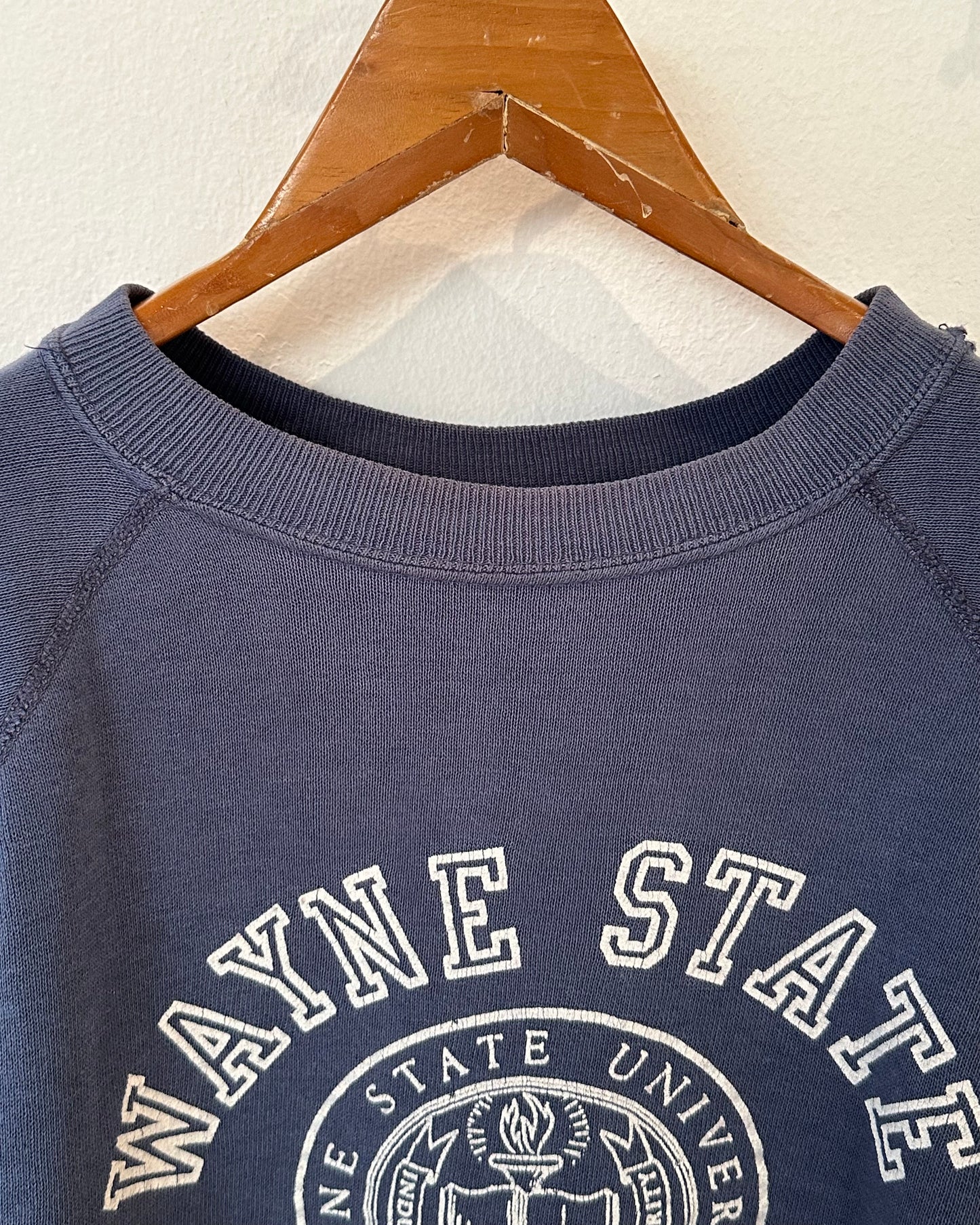 60s SWEATSHIRT FADED NAVY ‘WAYNE STATE’