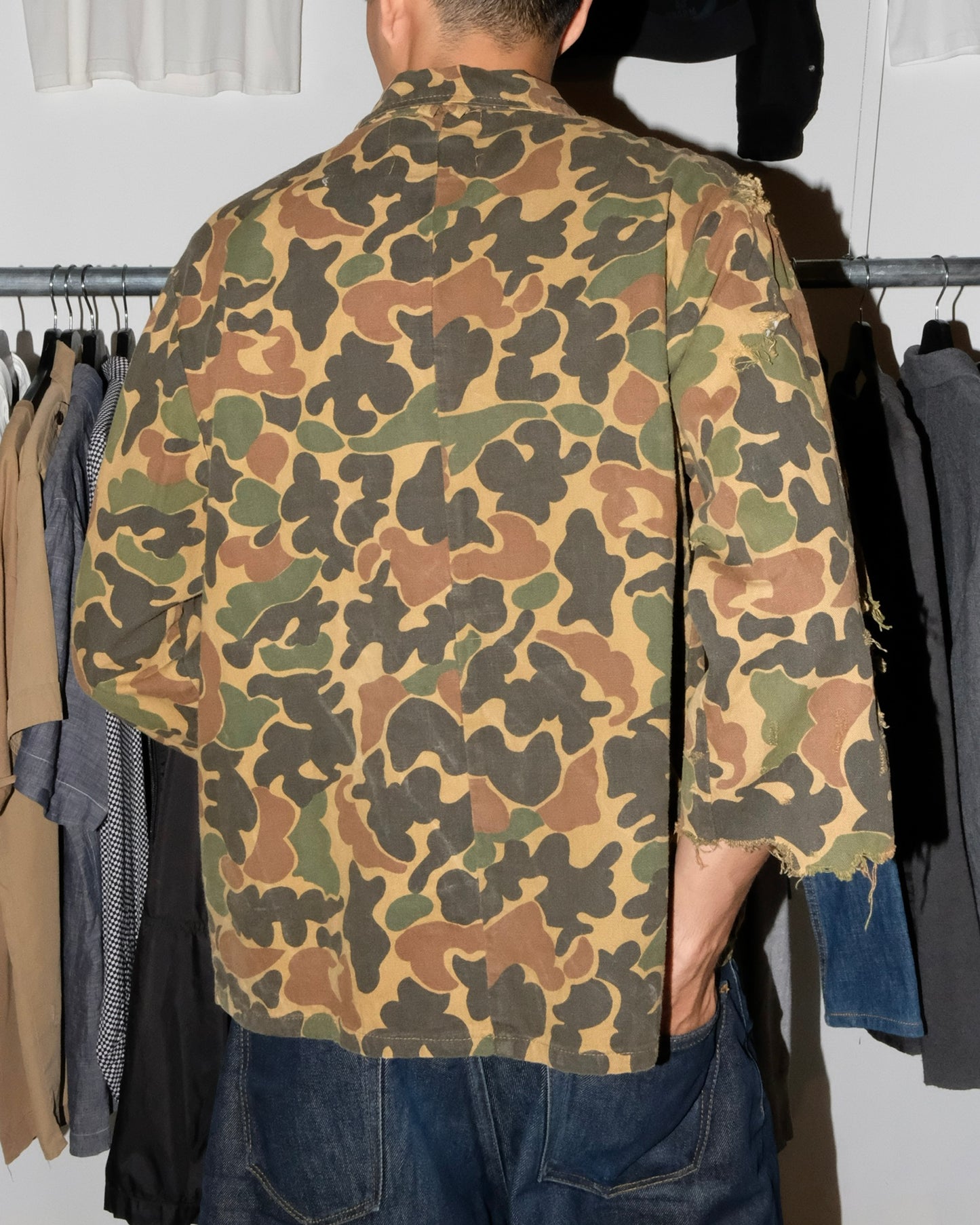 80s DUCK CAMO DISTRESSED HUNTING SHIRT