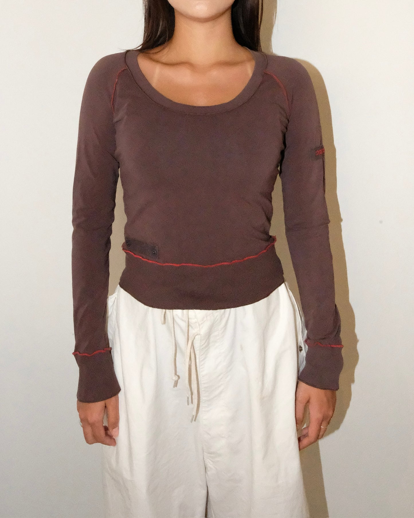 COP COPINE LONG SLEEVE BROWN TOP