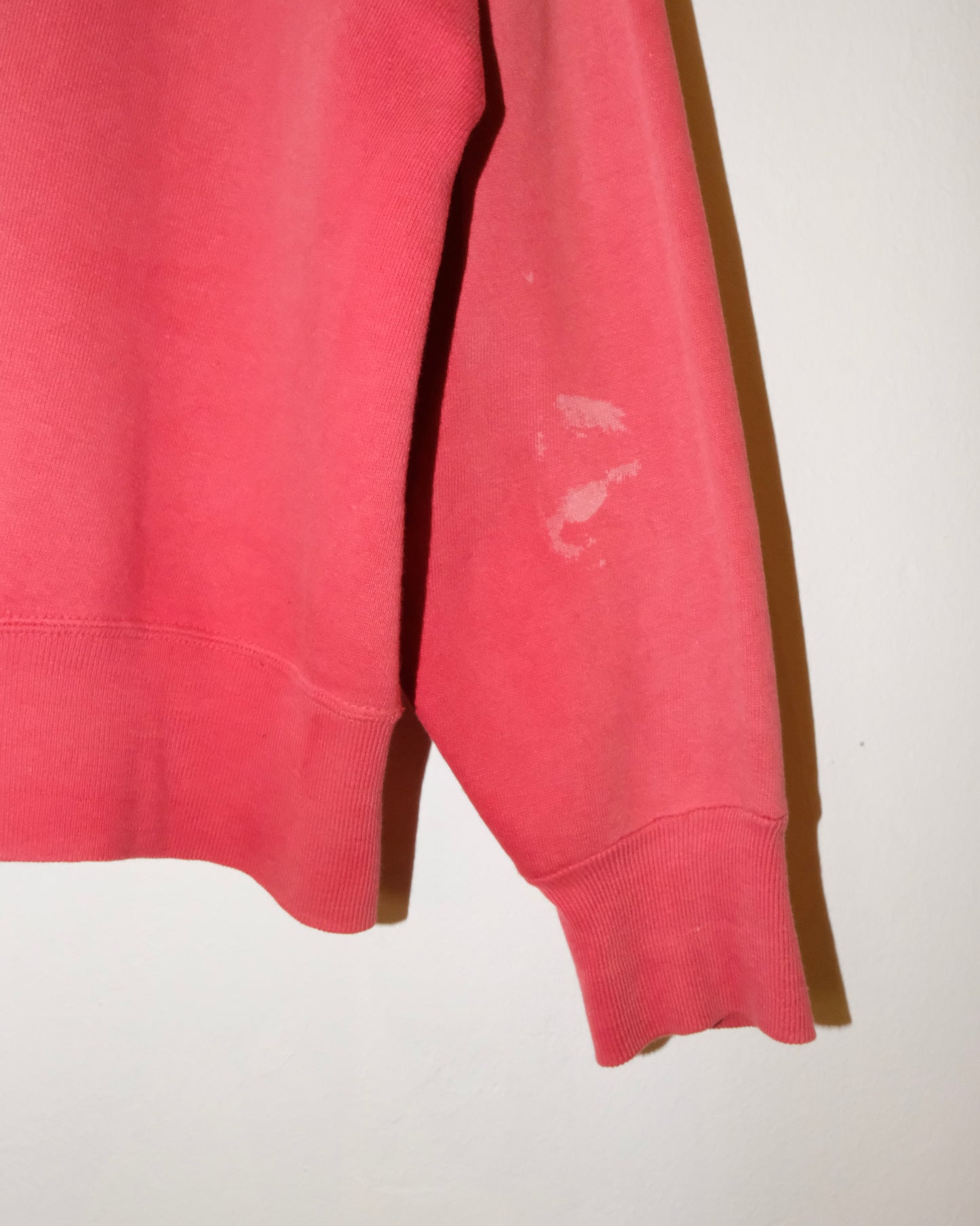 60s SWEATSHIRT HALF-ZIP FADED CHERRY RED