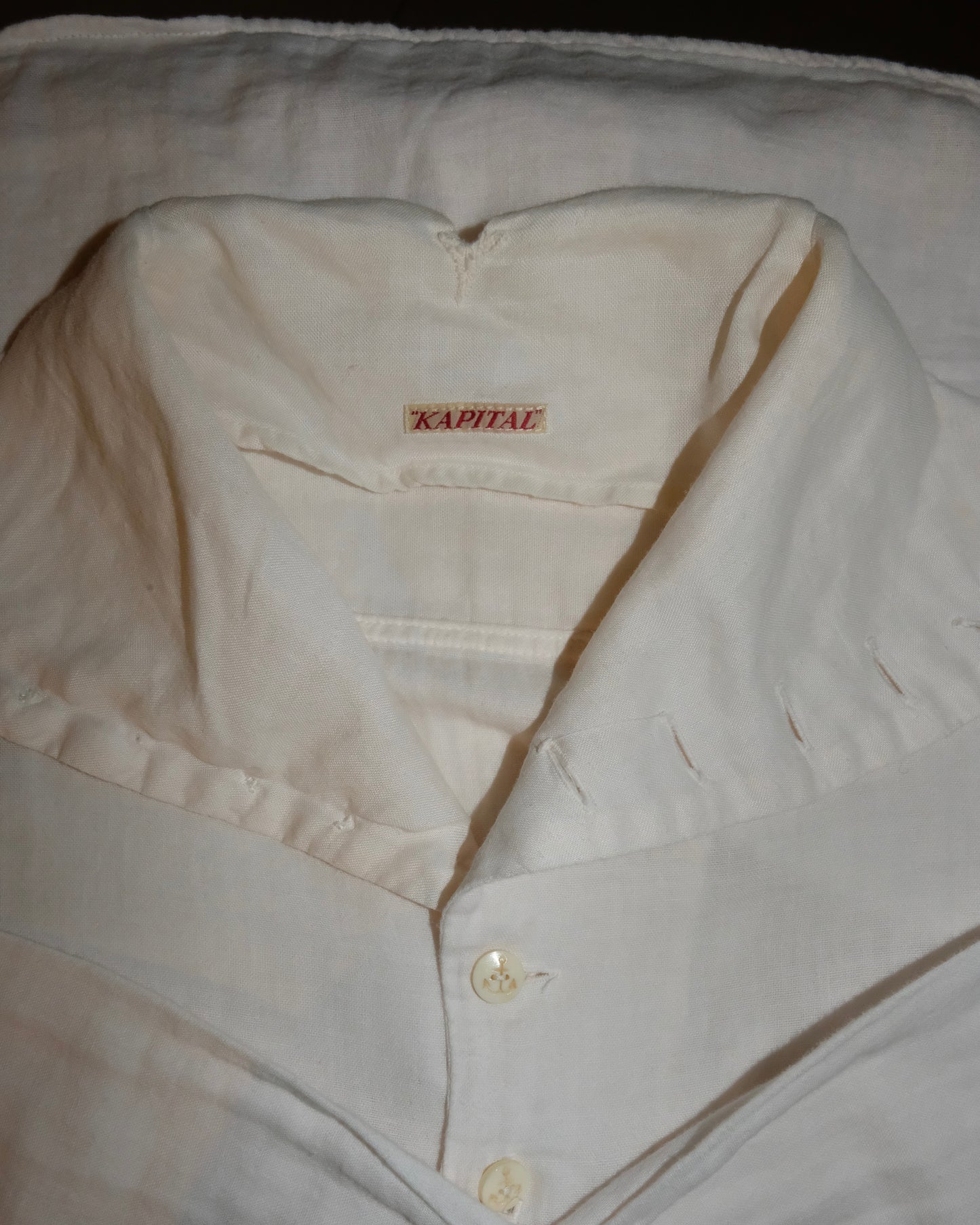 KAPITAL OPEN COLLAR BUTTON SHIRT