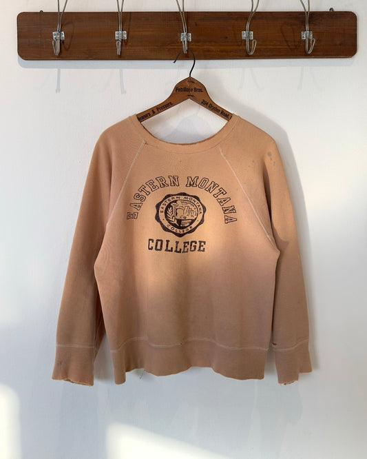 60s SWEATSHIRT BEIGE ‘EASTERN MONTANA COLLEGE’