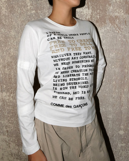 Comme des Garçons ‘DREAM’ MESSAGE LONG SLEEVE TEE