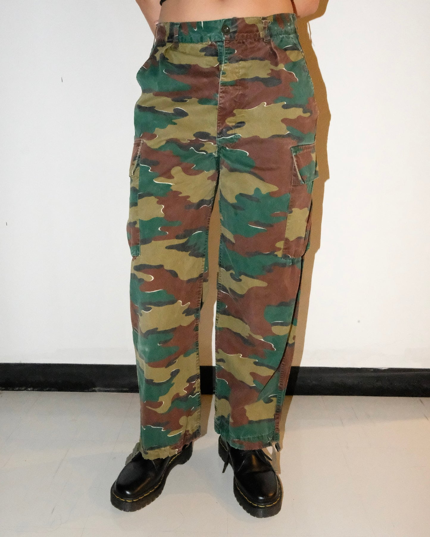 50s BELGIUM MILITARY DRAWSTRING CAMO PANTS