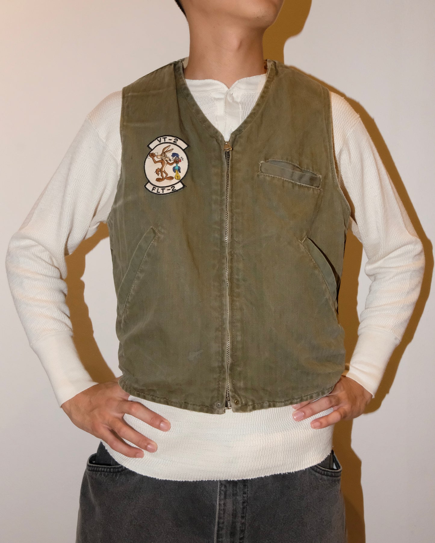 40s WW2 USN WOOL LINED  VEST