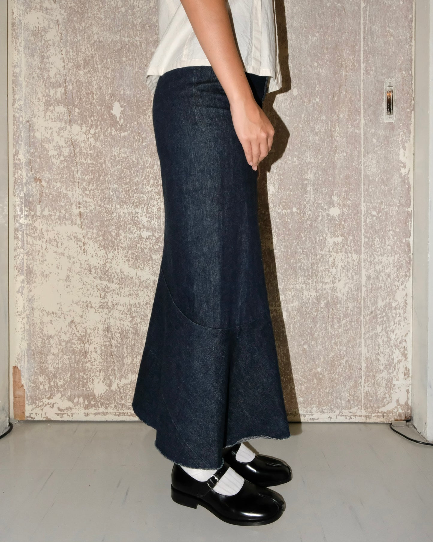 JUNYA WATANABE AD2001 DENIM MAXI LONG SKIRT