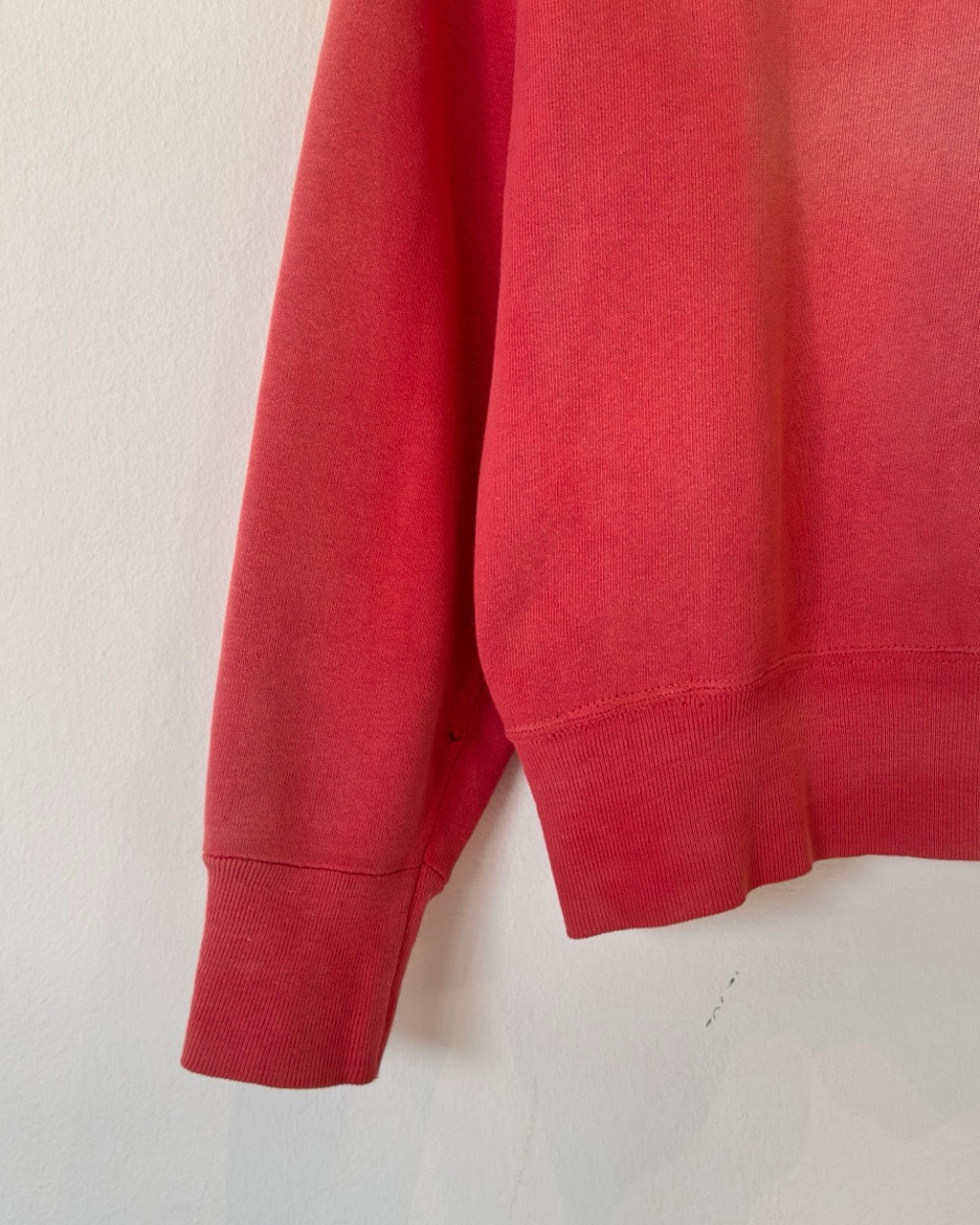 60s SWEATSHIRT HALF-ZIP FADED CHERRY RED