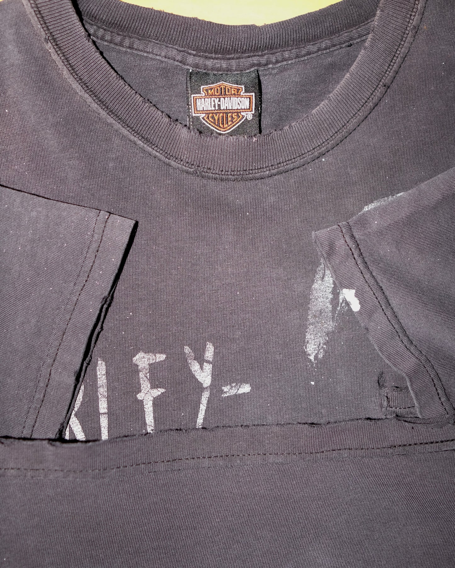 90s HARLEY DAVIDSON SKULL FADED POCKET TEE