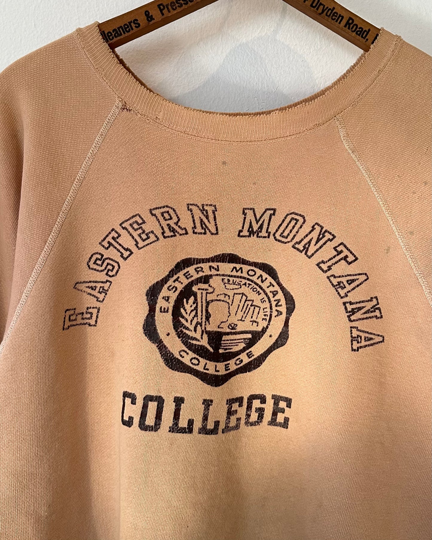 60s SWEATSHIRT BEIGE ‘EASTERN MONTANA COLLEGE’