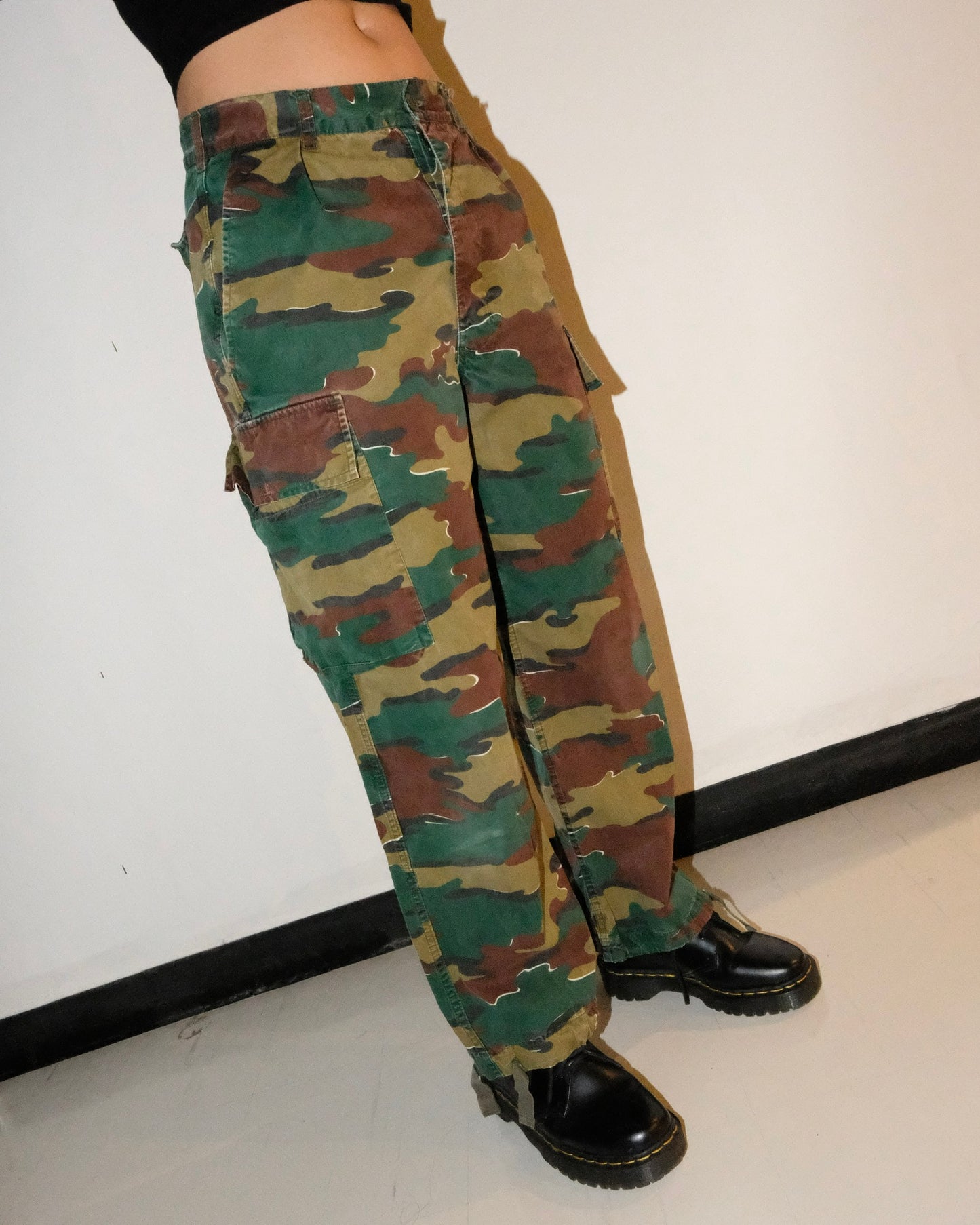 50s BELGIUM MILITARY DRAWSTRING CAMO PANTS