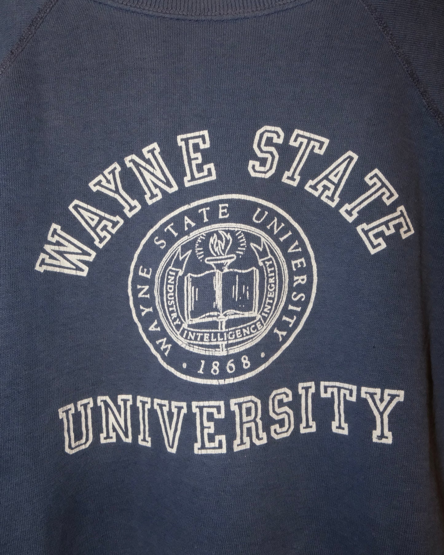 60s SWEATSHIRT FADED NAVY ‘WAYNE STATE’