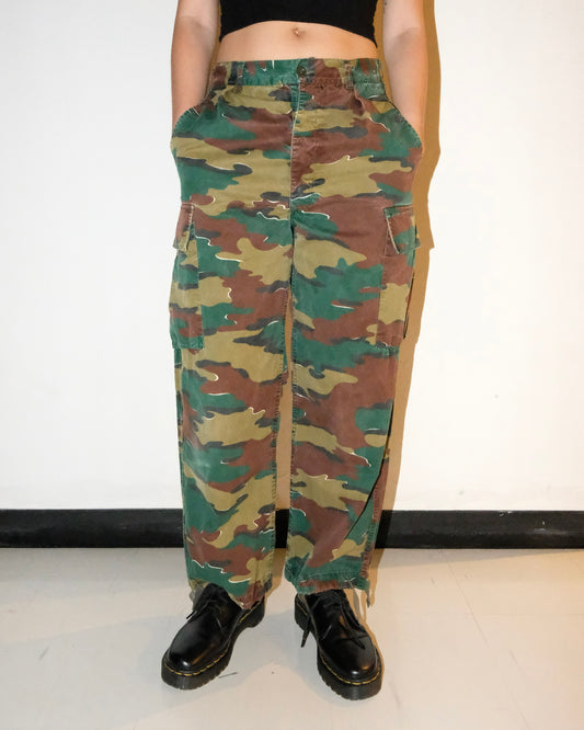 50s BELGIUM MILITARY DRAWSTRING CAMO PANTS