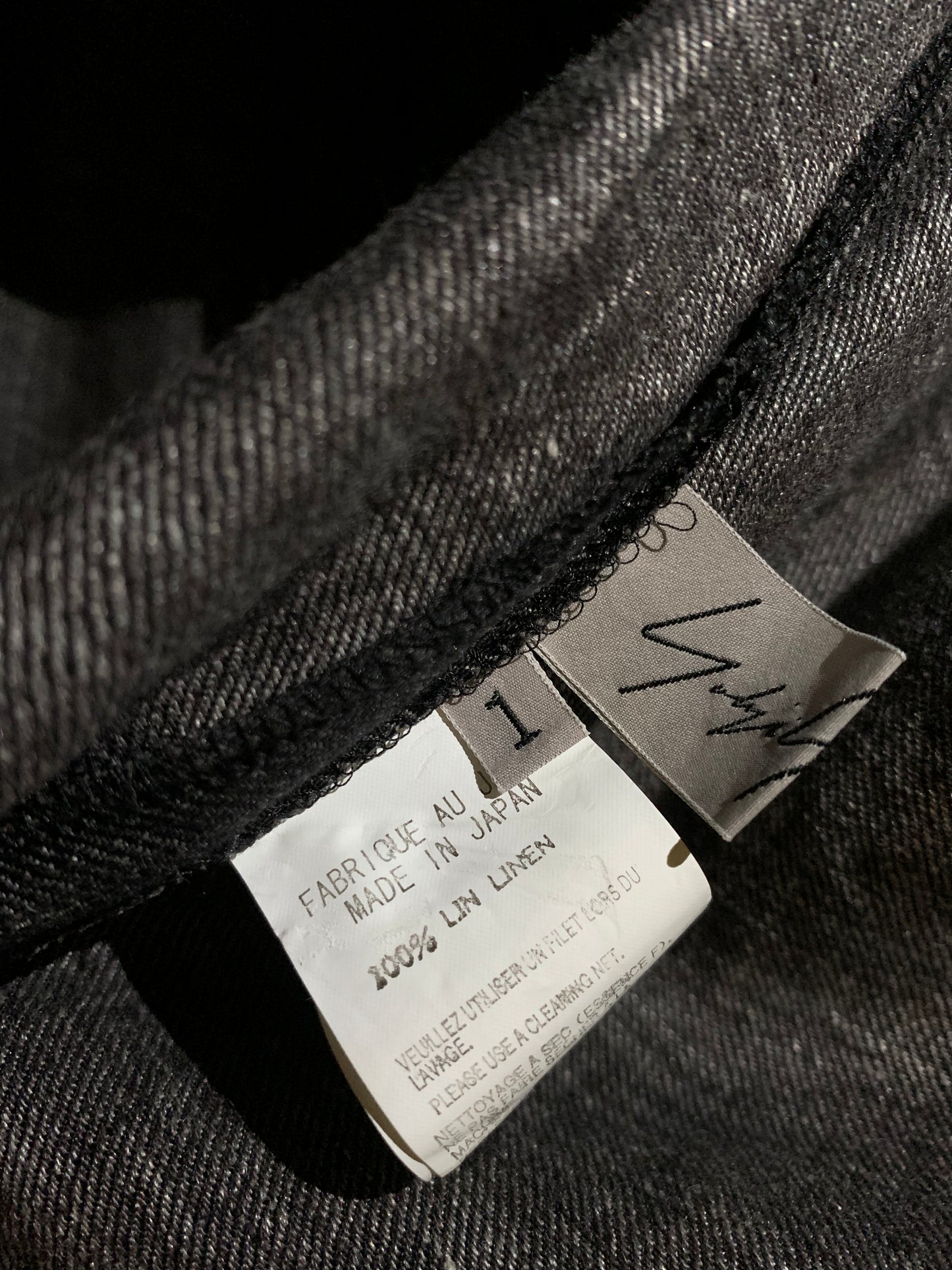 YOHJI YAMAMOTO LINEN FLARE MAXI CHACOAL